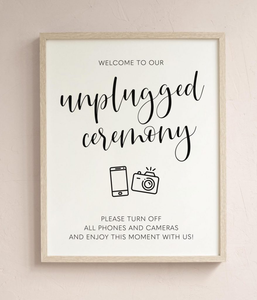 unplugged wedding sign free