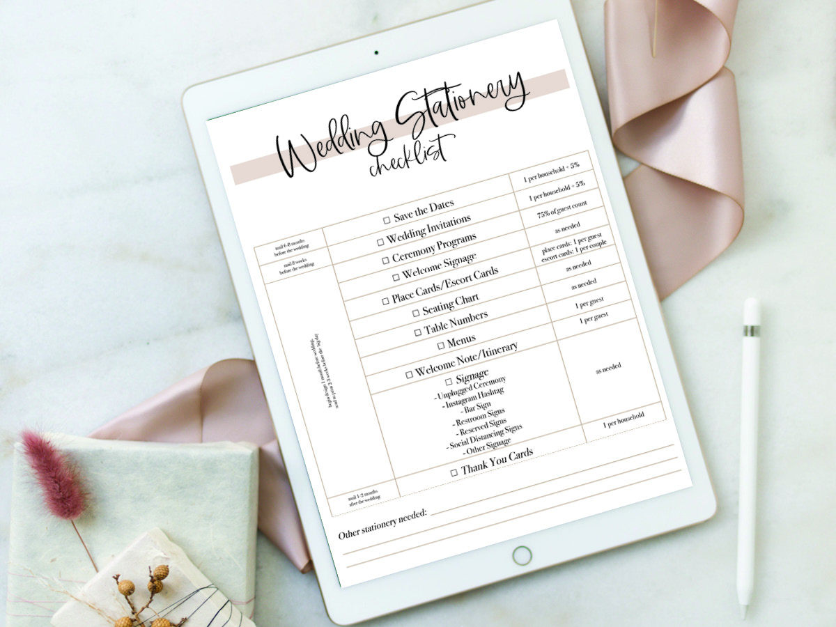 Wedding Stationery Checklist - someday paper co