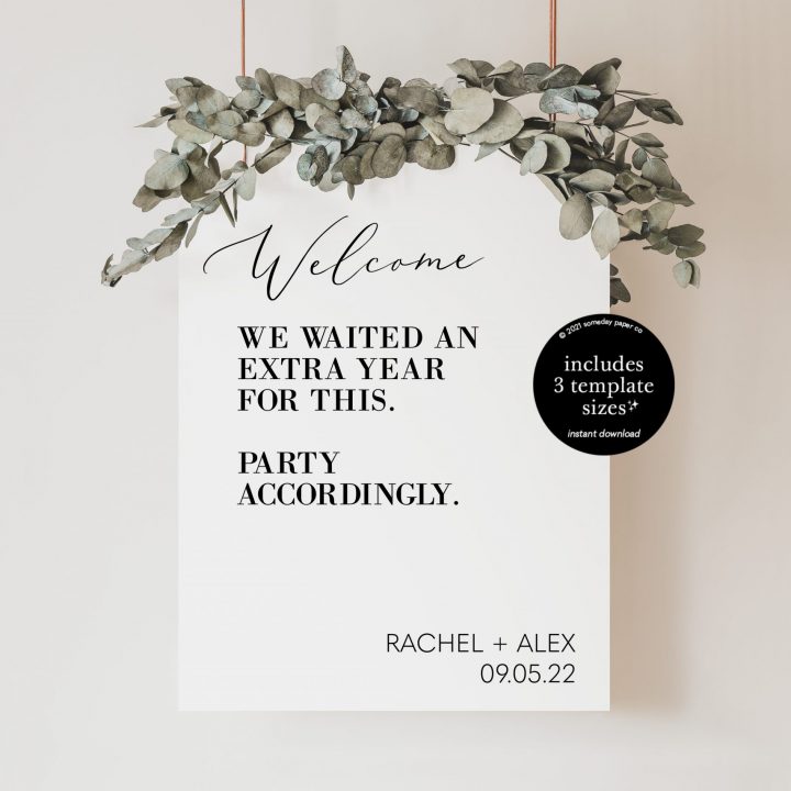 Wedding QR Code Welcome Sign Template - someday paper co